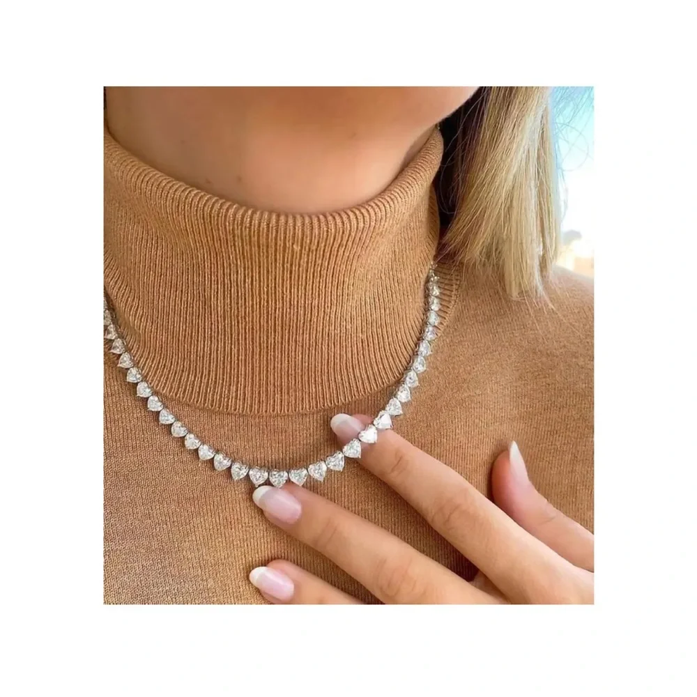 Elegant Silver Heart Necklace